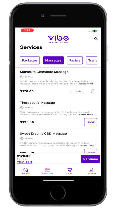 Vibe Health Lounge Screenshot