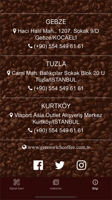 Greenwich Coffee Screenshot