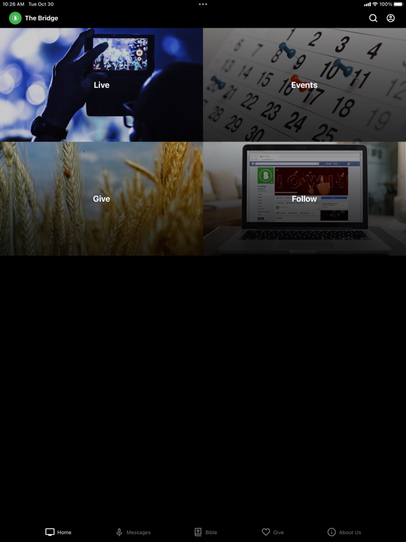 The Bridge Church Atlanta iPad screenshot 1 - Lifestyle app