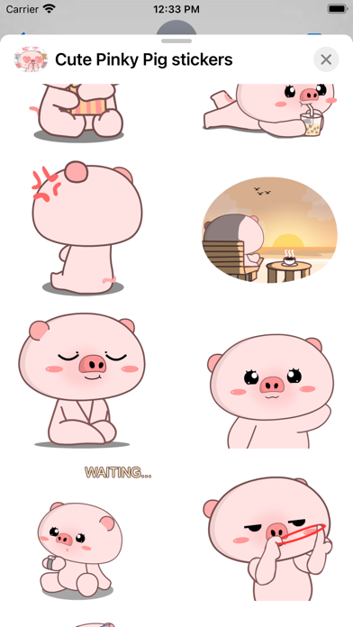 Cute Pinky Pig stickers Screenshot