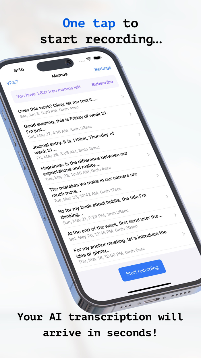 Whisper Memos - Speech to text