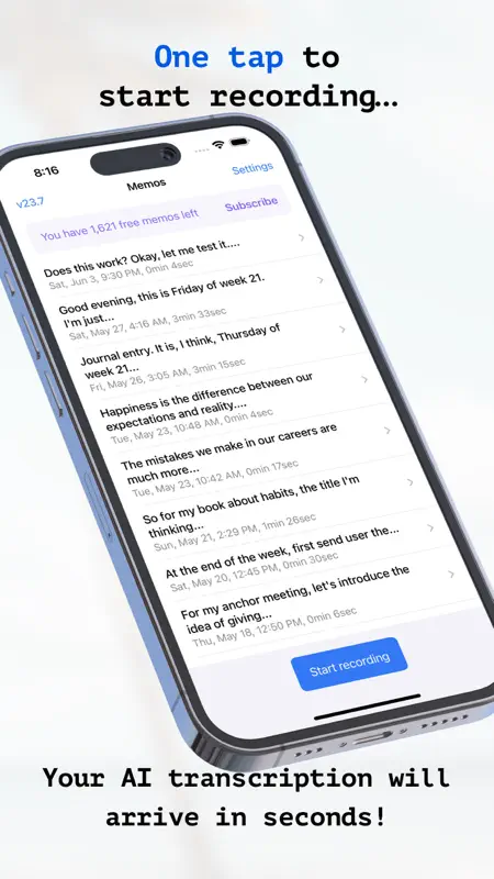 Whisper Memos - Speech to text screenshot 2 of 4