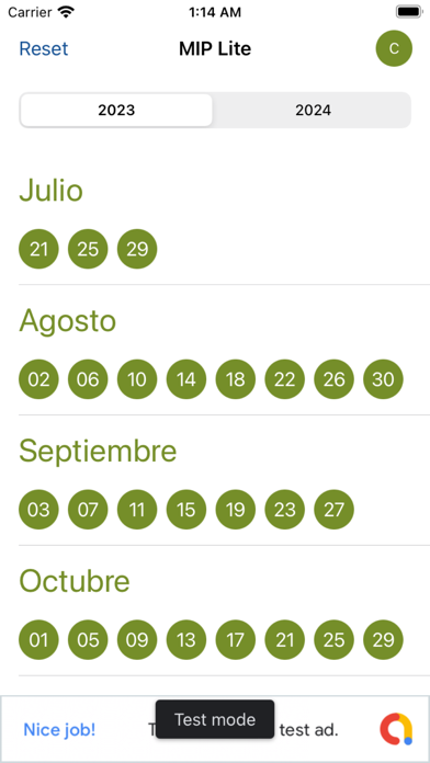 MIP Calendario Lite Screenshot