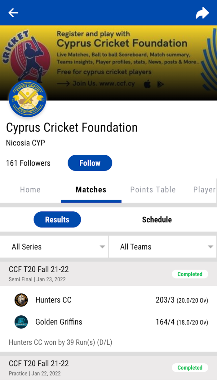 Cyprus Cricket App