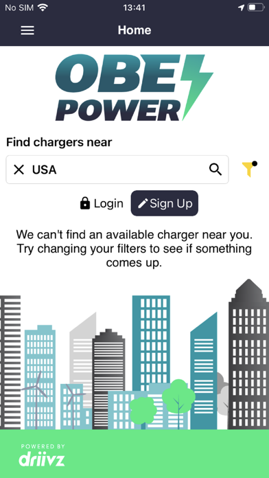 OBE Power EV Charging Screenshot