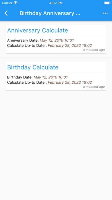 Birthday Anniversary Calc Screenshot