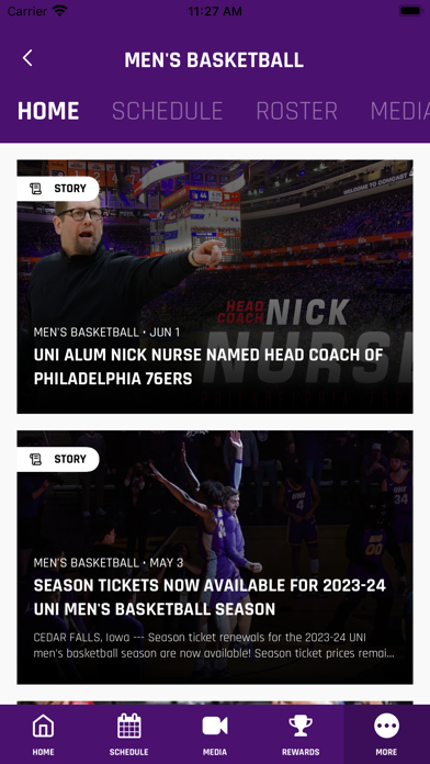 UNI Panther Athletics Screenshot