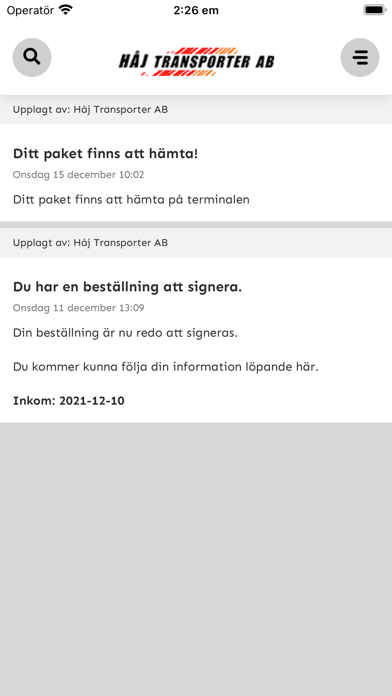 Håj Transporter Screenshot