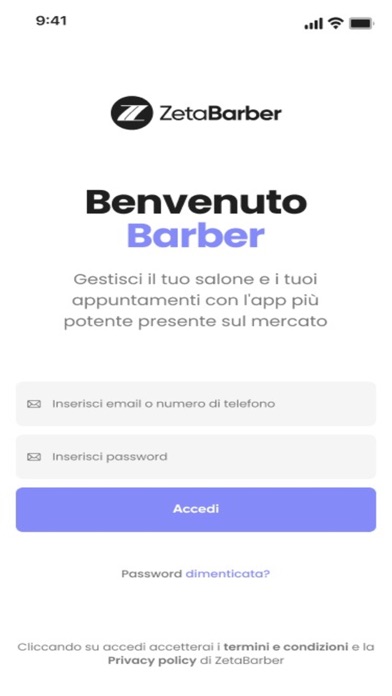ZetaBarber Business Screenshot