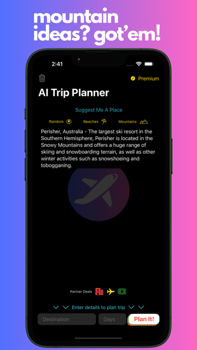 AI Trip Planner Screenshot