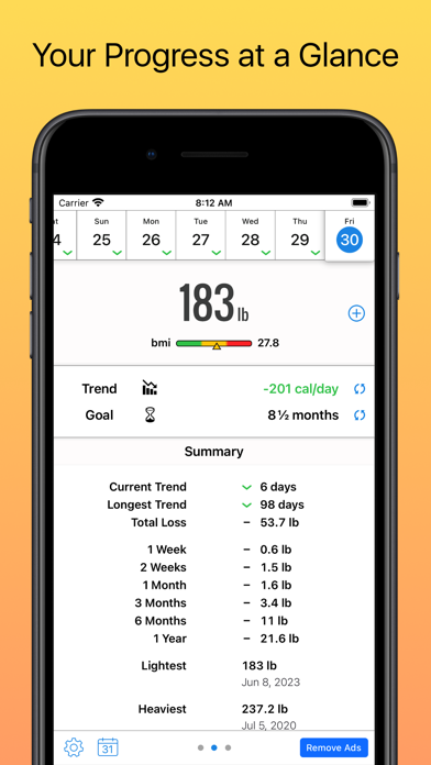 Weight Diary Lite Screenshot