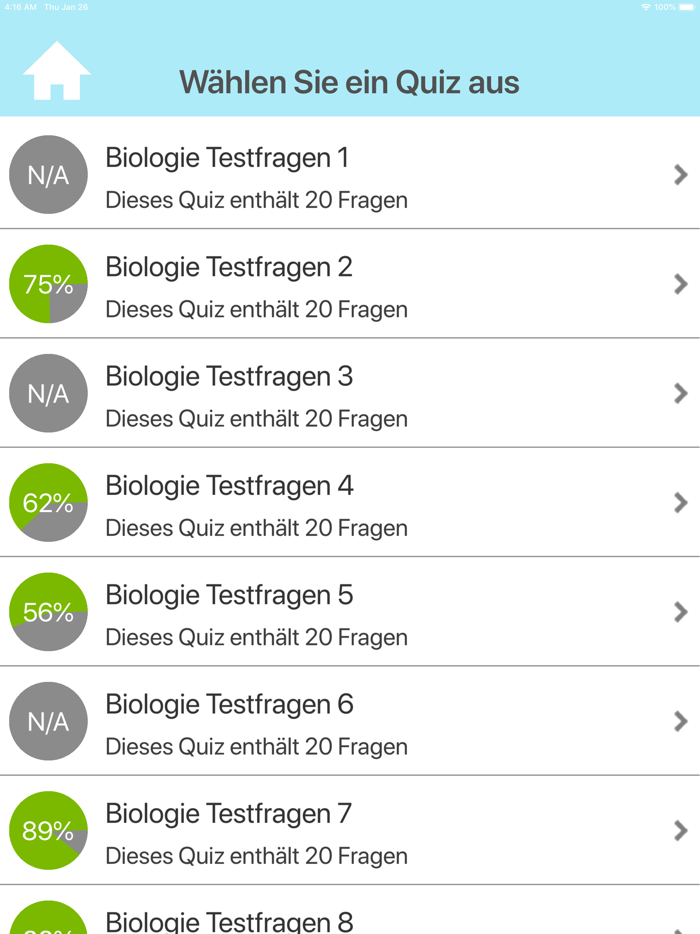 Biologie Testfragen