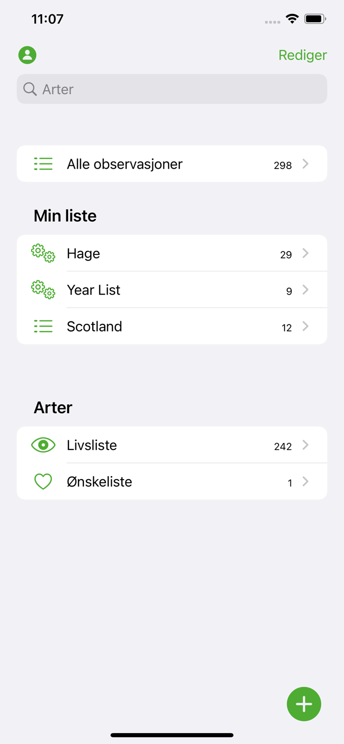 Lebensliste von NatureGuides