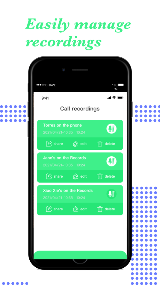 #4. MyTrueCall:Phone Call Recorder (iOS) بواسطة: 学 刘