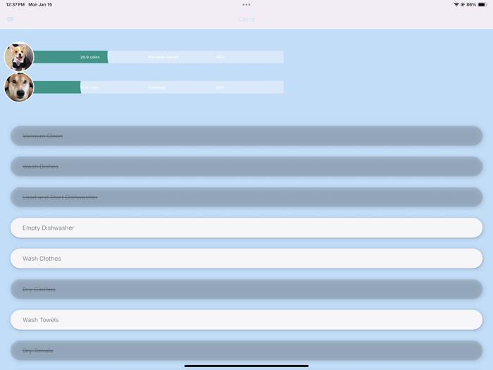 Coins - gamify family chores