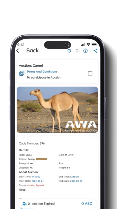 AWA Auction Screenshot