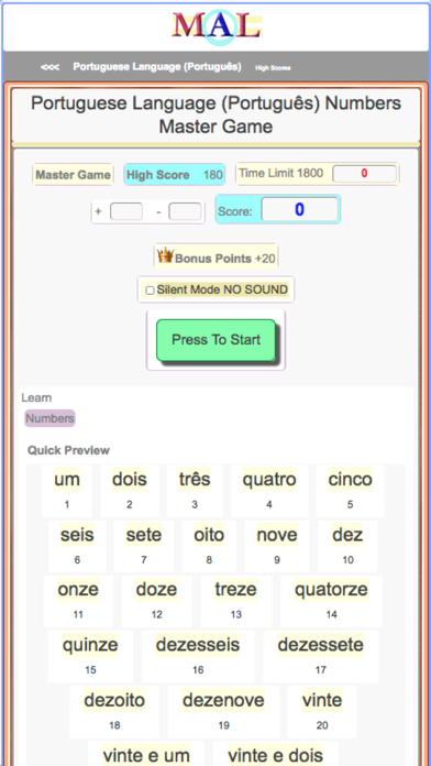 Portuguese M(A)L Screenshot