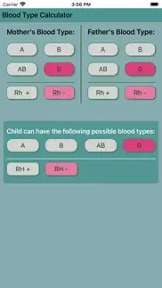 blood type calculator iphone screenshot 2