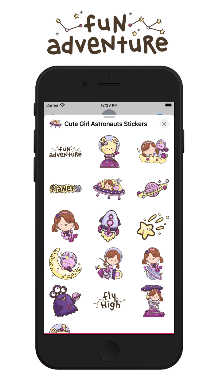 Cute Girl Astronauts Stickers