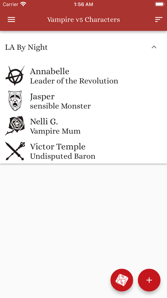 #2. Vampire v5 Characters (iOS) Podle: Anne Bullert