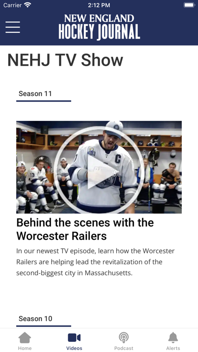 New England Hockey Journal App Screenshot