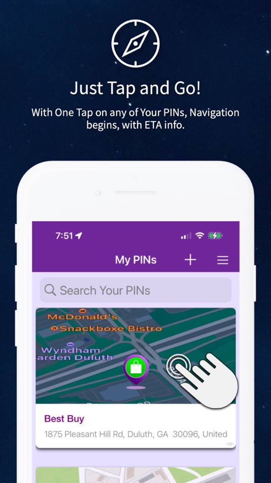 #5. PIN - Smart GPS & Live Traffic (iOS) 由: Erin Gerald Affiliates