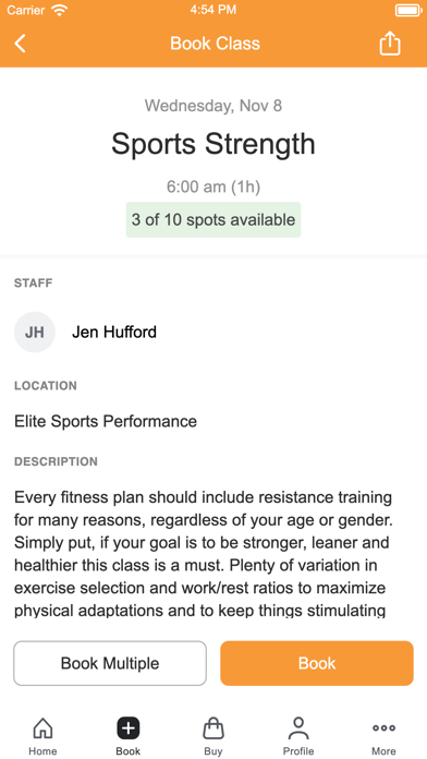 Elite Sports Performance Screenshot