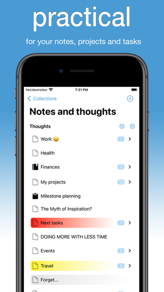 #2. Sorting Thoughts (iOS) 由: Hendrik Ebel