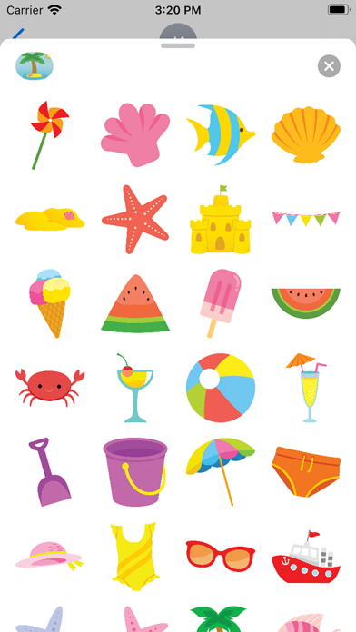 Screenshot 2 of Summer Sun Sticker Pack App