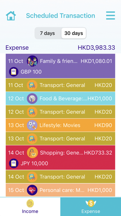 Money Tracker-The Chin Family Screenshot