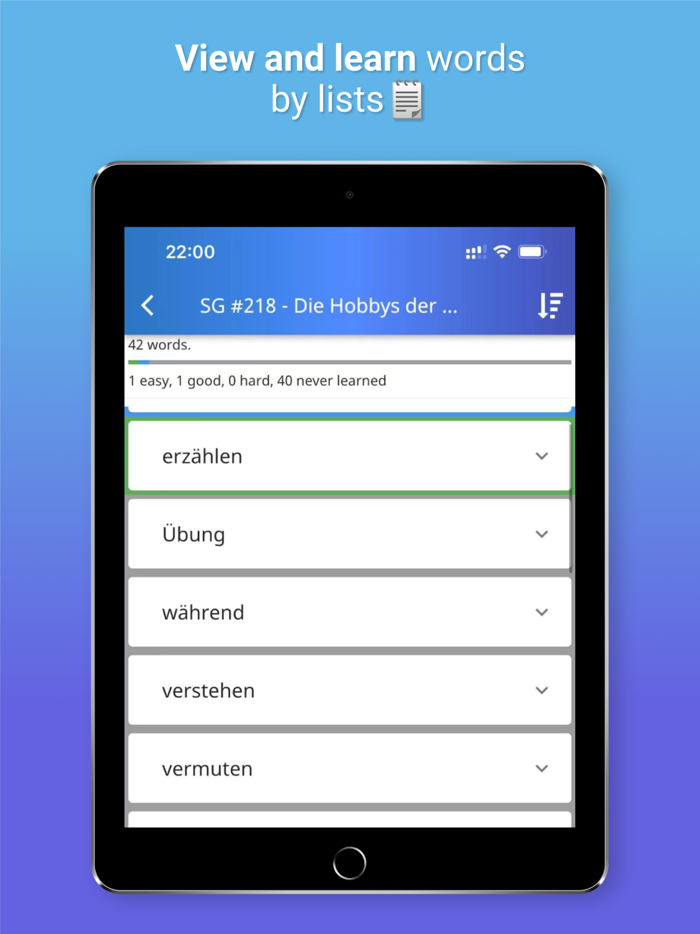XY Memo German vocab builder