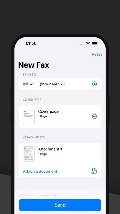 FAX from iPhone - Send Doc Screenshot