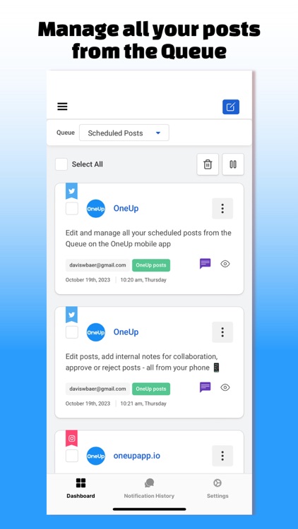 OneUp: Social Media Scheduler