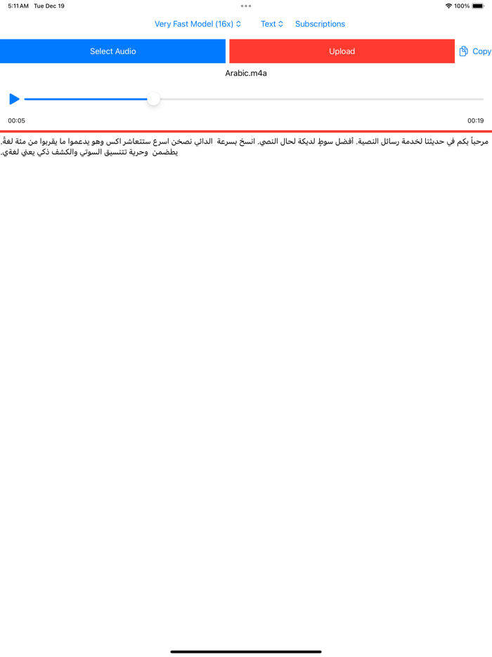 Transcribe  Speech To Text