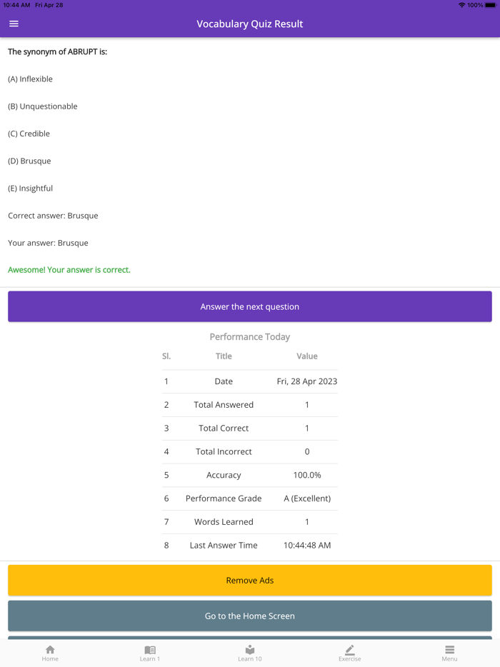 LIC ADO Vocabulary and Practice