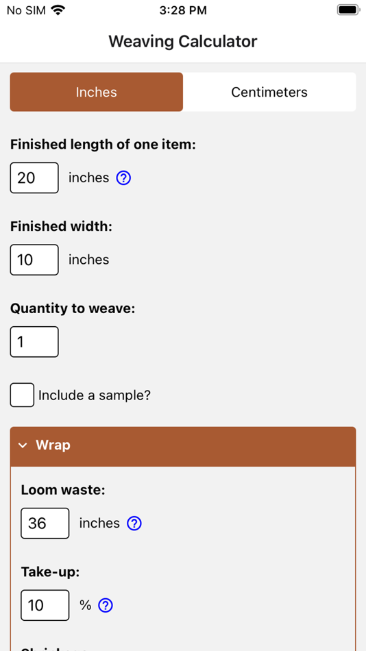 #1. Weaving Project Calculator (iOS) 由: 9468-7969 Quebec Inc.