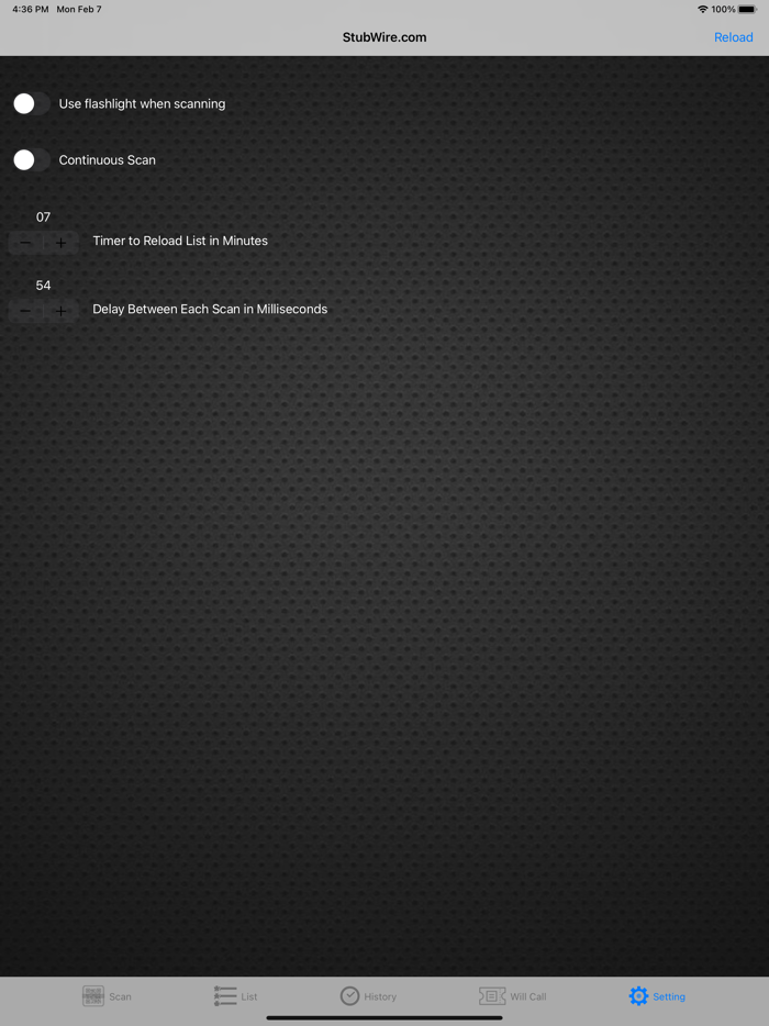 StubWire.com Ticket Scanning