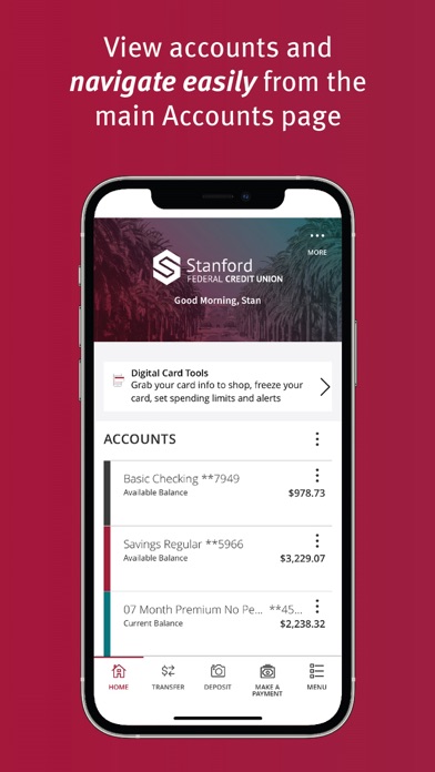 Stanford FCU Mobile Banking Screenshot