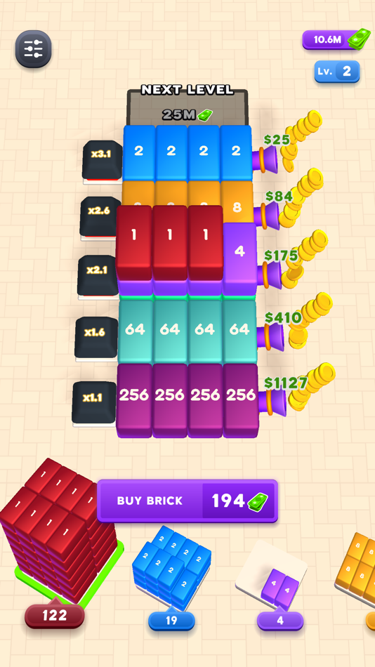 #2. Money Bricks 2048 (iOS) بواسطة: Gigantic Games