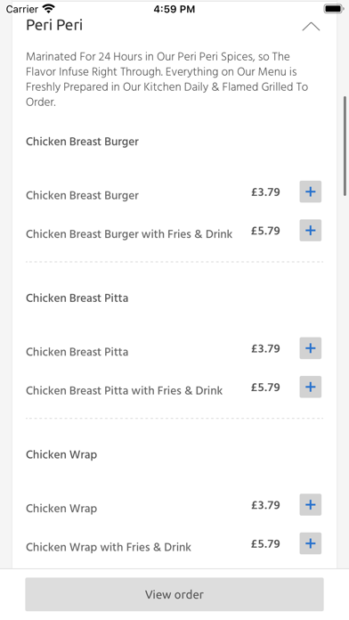 Peri Peri Streatham Vale, Screenshot