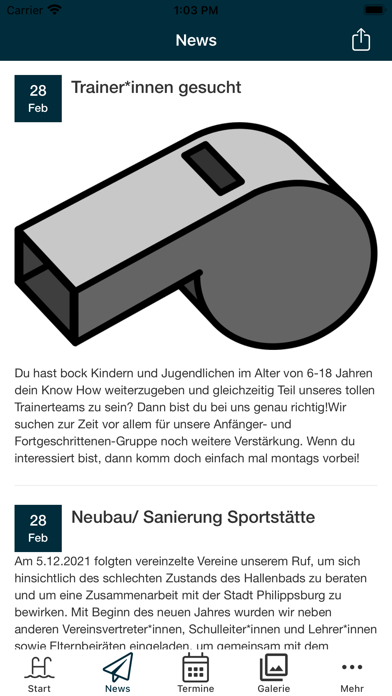 Schwimmverein Philippsburg Screenshot