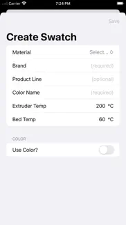 filament swatches iphone screenshot 3
