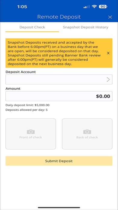 Banner Bank Mobile Banking App Screenshot