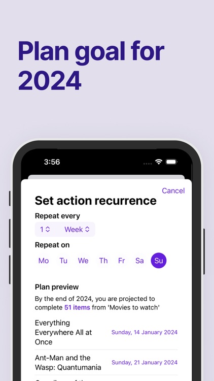Planando: Schedule list to do