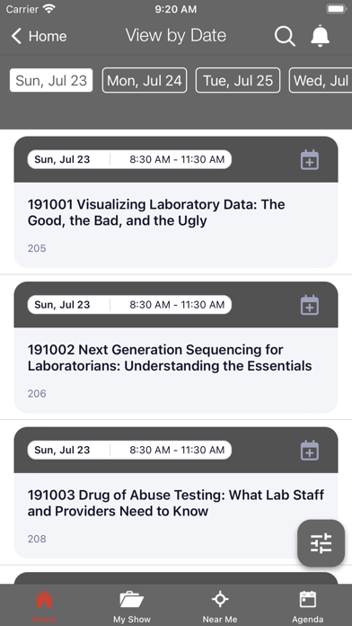 AACC Annual Scientific Meeting Screenshot