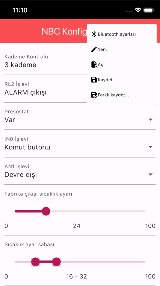 #3. NBC Configuration BLE (iOS) 由: Hat Elektronik A.Ş.