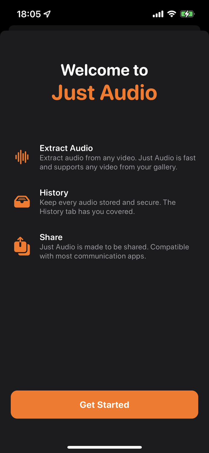 Just Audio Extract from Video