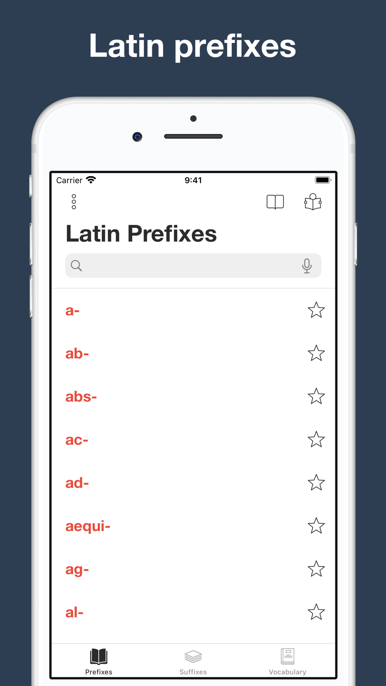 Latin prefixes and suffixes