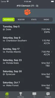 clemson football schedules iphone screenshot 1