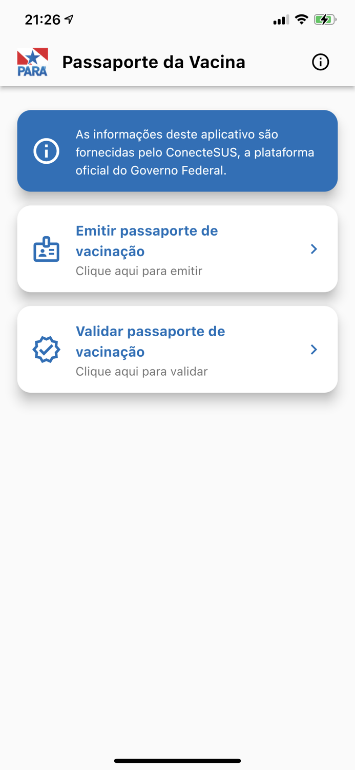 Passaporte da Vacina - Pará